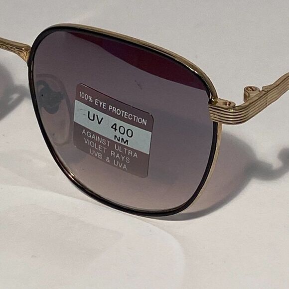 Black and Silver Metal Sunglasses Rounded Square UV400 NWT - Picture 8 of 10